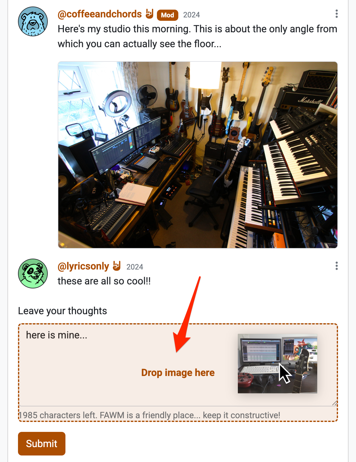 Drag-and-drop image uploading